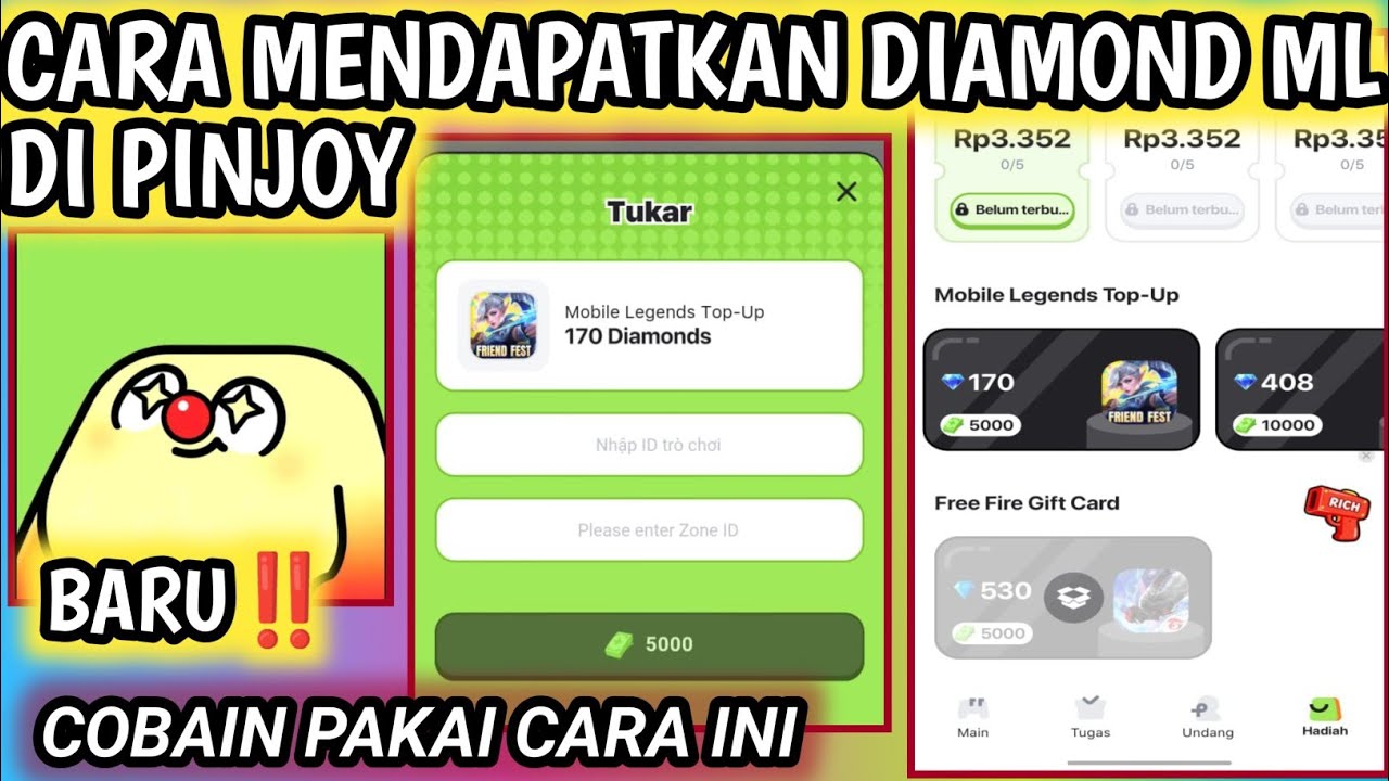 Cara Mendapatkan Diamond ML Gratis Lewat Aplikasi Pinjoy Secara Mudah